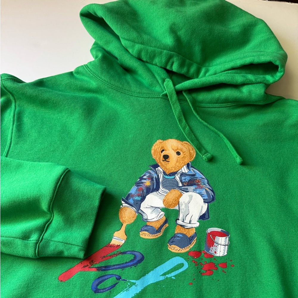 Polo by Ralph Lauren Green Hoodie with Bear Graphic